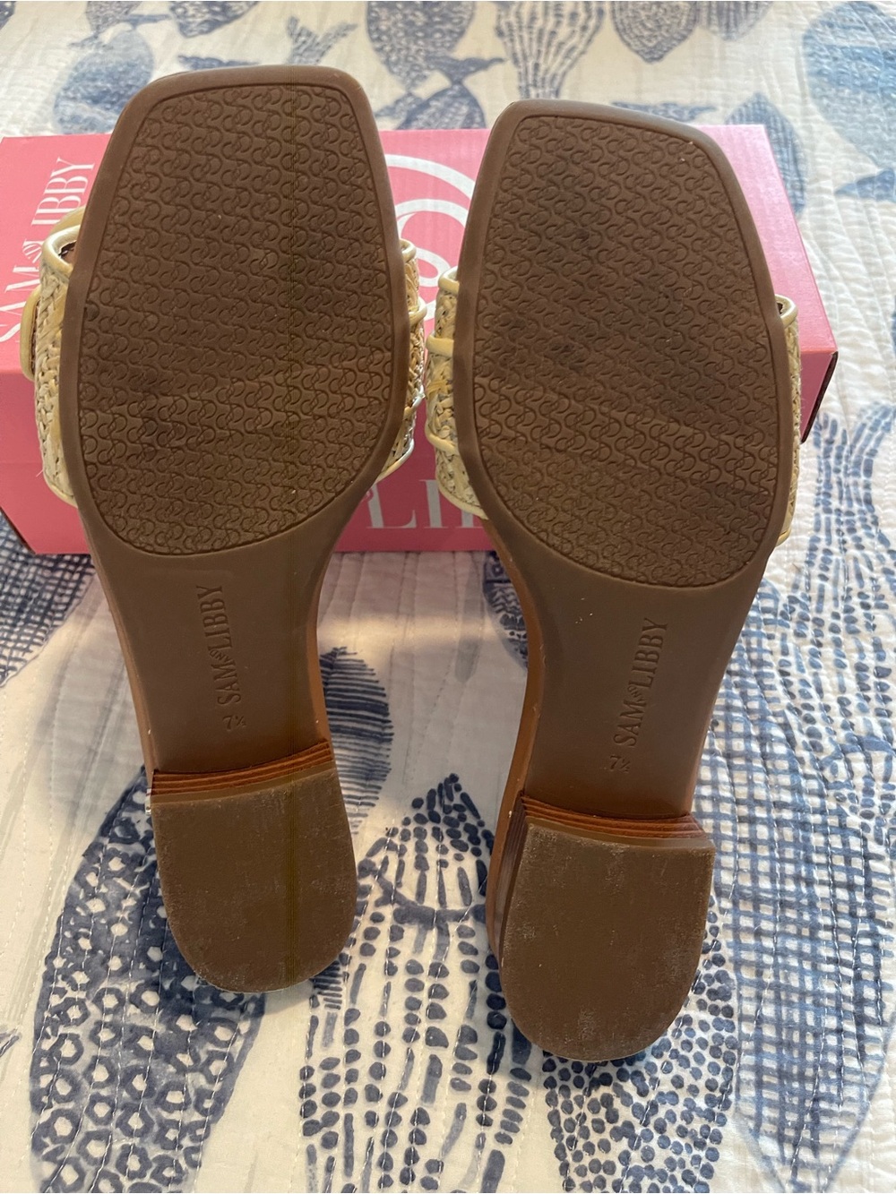 Sam and Libby Sam Edelman Natural Woven Buckle Slide Sandals - Picture 5 of 6